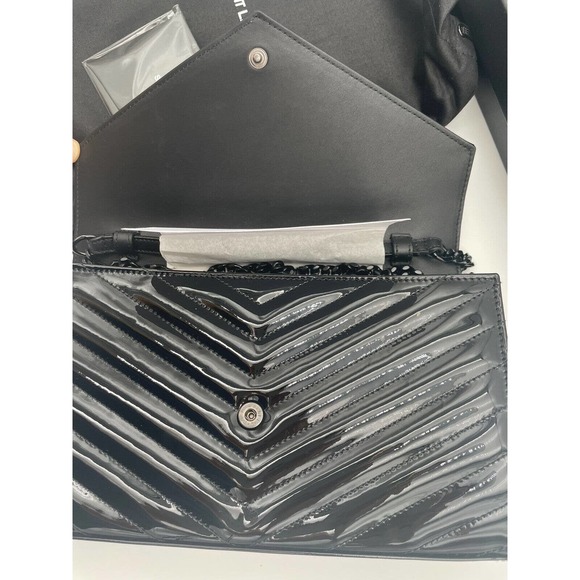 BRAND New Saint Laurent YSL Medium WOC Chain Wallet Patent Leather Purse Bag Box - Picture 11 of 11
